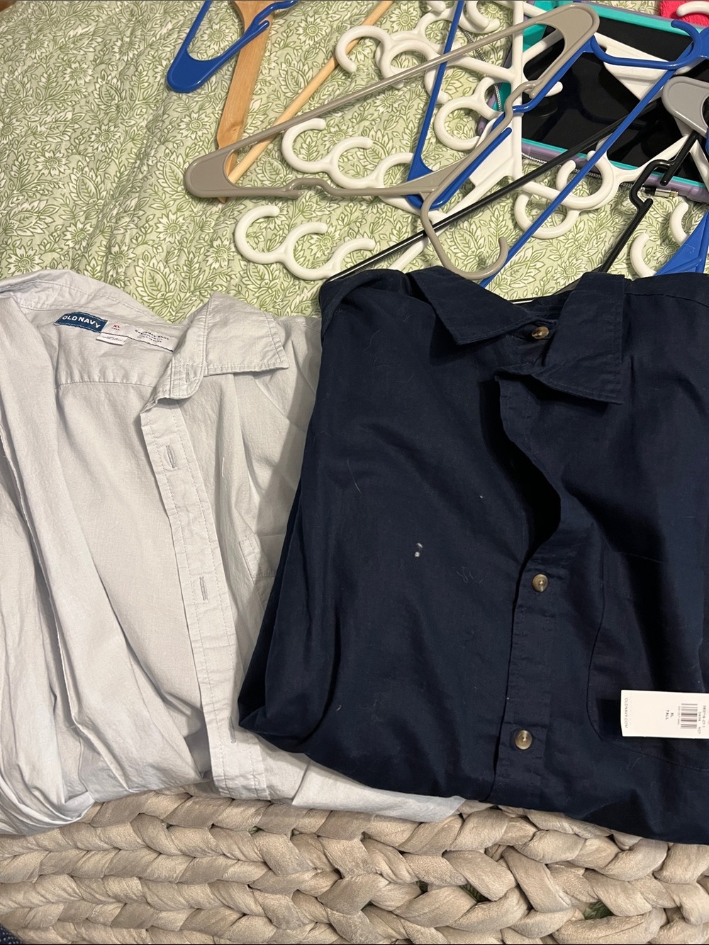 Old Navy Men's Linen Long-Sleeve Button-Down Shirt Bundle